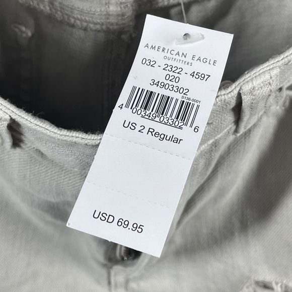 NEW American Eagle Outfitters Jeans Womens 2 tan beige denim mom jeans preppy - Picture 5 of 11